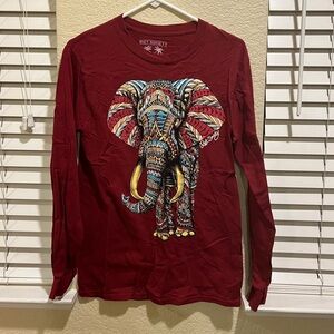 Red long sleeve elephant tee shirt